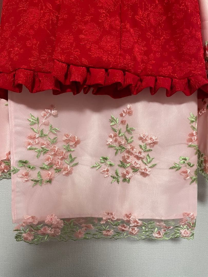 キャサリンコテージ　七五三　着物　草履　足袋　３歳　100サイズ　赤　ピンク