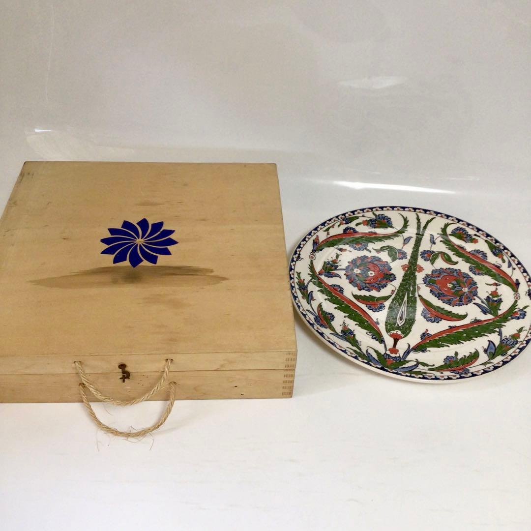 【希少】 sun motoyama 大皿　花柄陶器皿 木箱付き