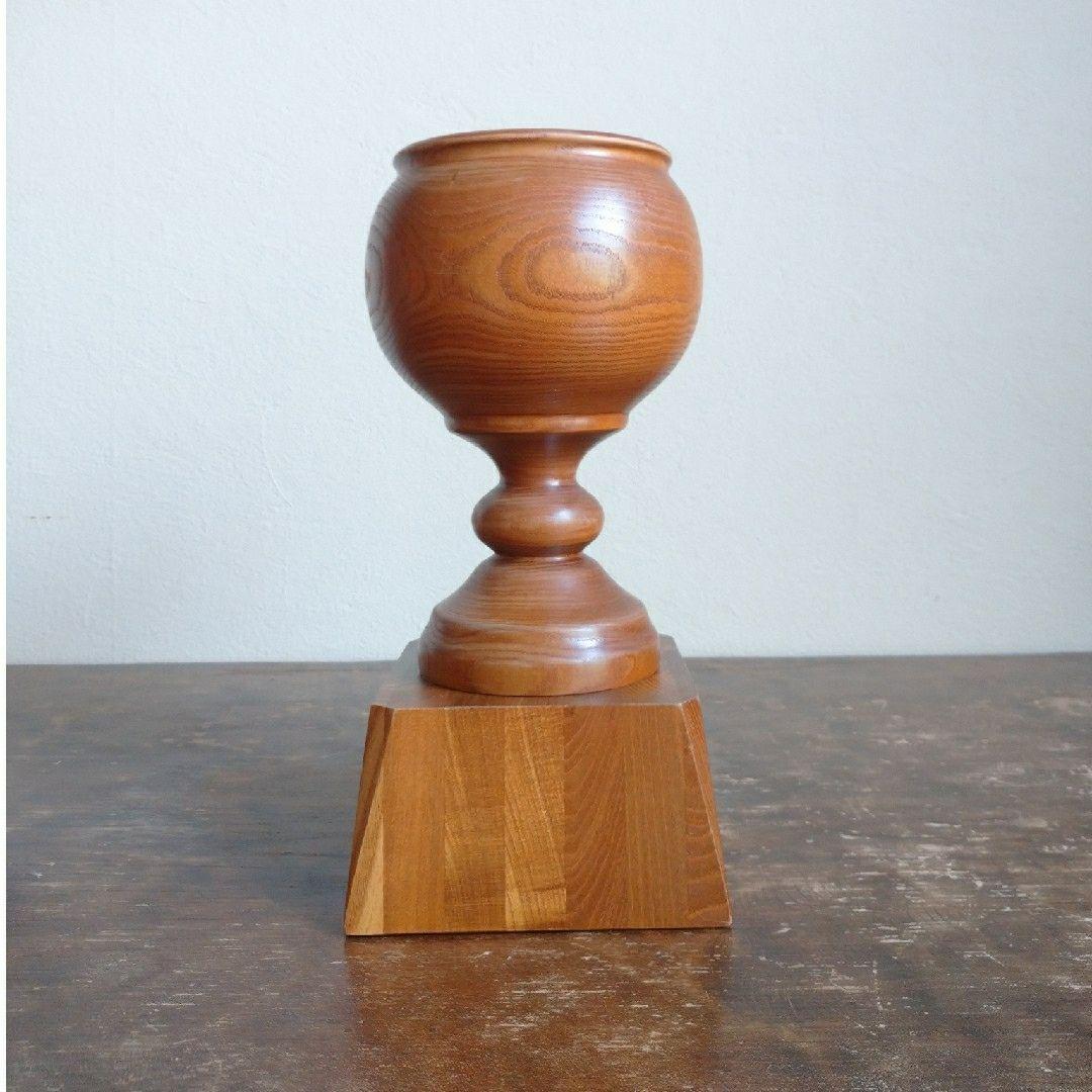 木製 球形花器 四角形台座付き