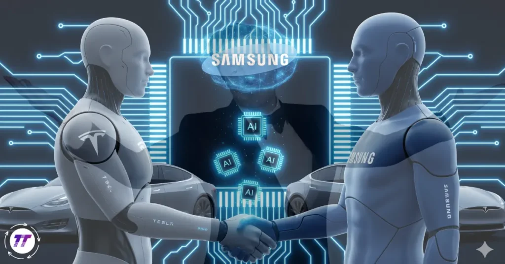 Tesla and Samsung executives after AI chip deal