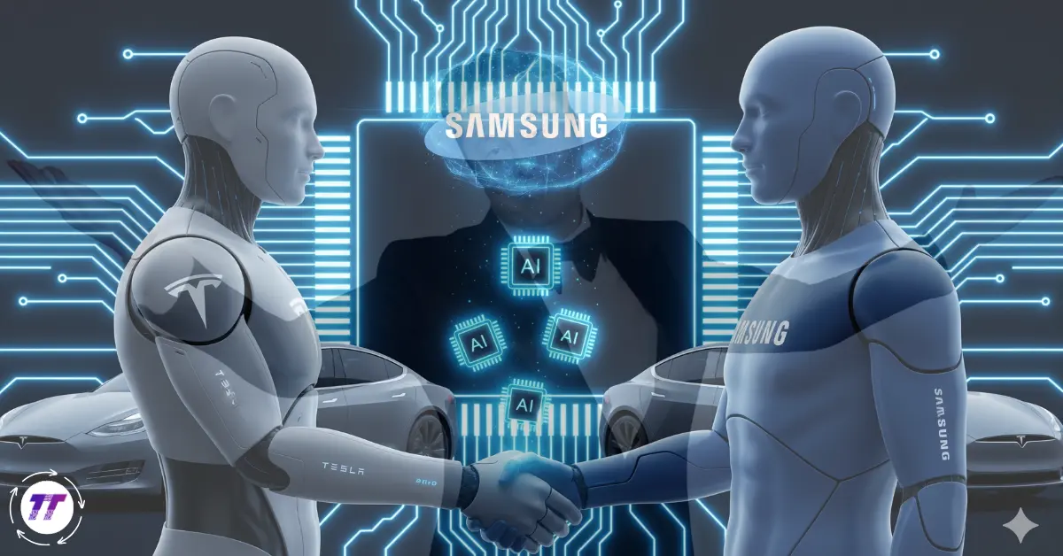 Tesla and Samsung executives after AI chip deal